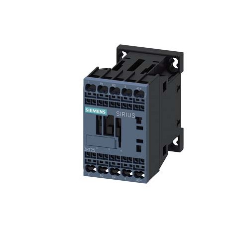 Siemens 3RT2517-2BG40 Power contactor, AC-3 12 A, 5.5 kW / 400 V 2 NO + 2 NC 125 V DC 4-pole Size S00 Spring..