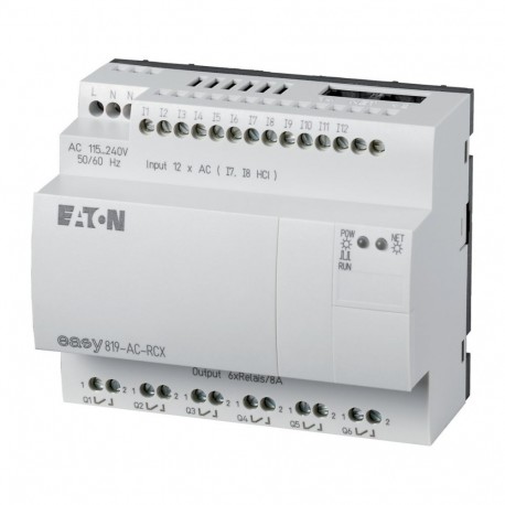 Eaton-moeller EASY819-AC-RCX 0004520974 EATON ELECTRIC Control relay, 100-240VDC, 12DI, 6DO relays, time, expandabl..