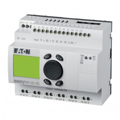 Eaton-moeller EASY819-DC-RC 0004520956 EATON ELECTRIC Control relay, 24 V DC, 12DI(4AI), 6DO relays, display, time,..