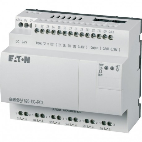 Eaton-moeller EASY820-DC-RCX 0004520967 EATON ELECTRIC Control relay, 24 V DC, 12DI(4AI), 6DO relays, 1AO, time, ex..