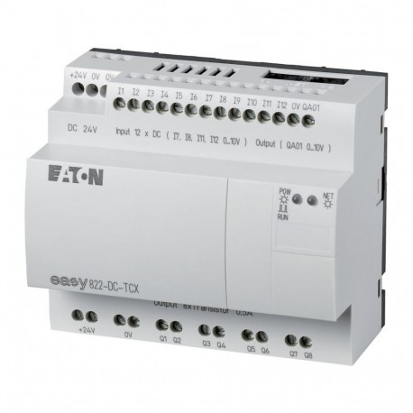 Eaton-moeller EASY822-DC-TCX 0004520972 EATON ELECTRIC Control relay, 24 V DC, 12DI(4AI), 8DO-Trans, 1AO, time, exp..