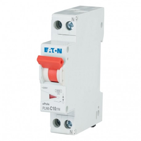 Eaton-moeller PLN6-C10/1N-MW EATON ELECTRIC Over current switch, 10A, 1Np, C-Char, AC