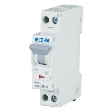 Eaton-moeller PLN6-C16/1N-MW EATON ELECTRIC Over current switch, 16A, 1Np, C-Char, AC
