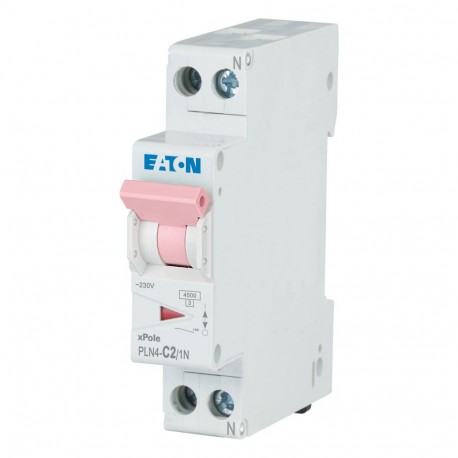Eaton-moeller PLN4-C2/1N-MW EATON ELECTRIC Over current switch, 2A, 1pole+N, type C characteristic