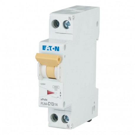 EATON - MOELLER PLN4-C13/1N-MW PLN4-C13/1N-MW 263191 EATON ELECTRIC Over current switch, 13A, 1pole+N, type C characteristic