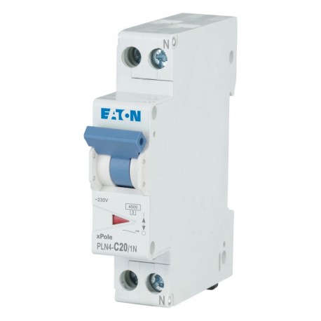 Eaton-moeller PLN4-C20/1N-MW Y7-263193 EATON ELECTRIC Over current switch, 20A, 1pole+N, type C characteristic