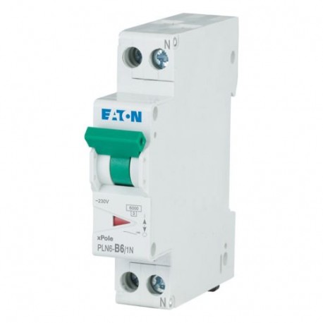 Eaton-moeller PLN6-B6/1N-DE Y7-263269 EATON ELECTRIC Miniature circuit breaker (MCB), 6A, 1pole+N, type B character..