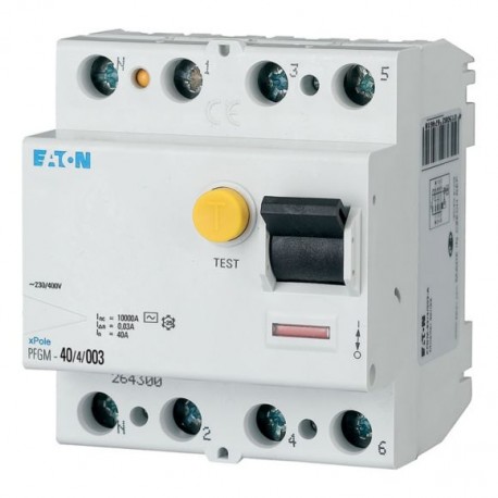 Eaton-moeller PFGM-40/4/003 Y7-264300 EATON ELECTRIC Residual current circuit breaker (RCCB), 63A, 2pole, 30mA, typ..