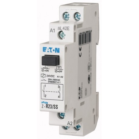 Eaton-moeller Z-R23/SS EATON ELECTRIC Installation relay, 24 V DC, 2N/O, 20A, 1HP