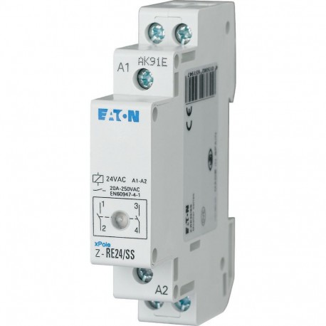 Eaton-moeller Z-RE24/SS EATON ELECTRIC Installation relay, 24VAC/50Hz, 2N/O, 20A, 1HP