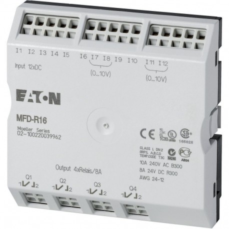 Eaton-moeller MFD-R16 0004519704 EATON ELECTRIC I/O module, 24 V DC, for MFD-CP8/CP10, 12DI(4AI), 4DO relays