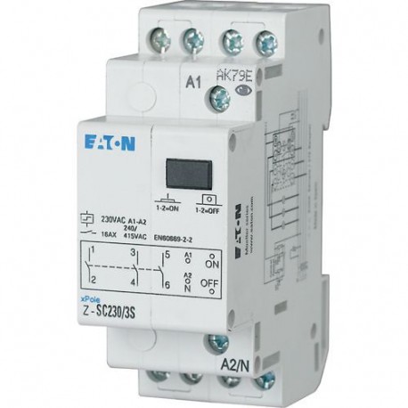 Eaton-moeller Z-SC230/2S1O Y7-265327 EATON ELECTRIC Impulse relay, central control, 230AC, 2NO+1NC, 16A, 50/60Hz, 2..