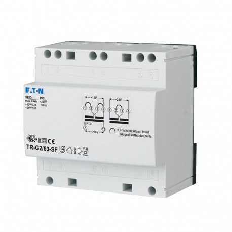 Eaton-moeller TR-G2/63-SF Y7-272485 EATON ELECTRIC Transformer, 230V, 12-24V, 5.2-2.6A