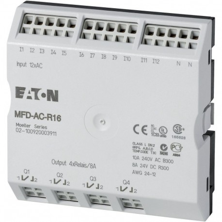 Eaton-moeller MFD-AC-R16 0004519712 EATON ELECTRIC I/O module, 100-240VAC, for MFD-AC-CP8, 12DI, 4DO relays