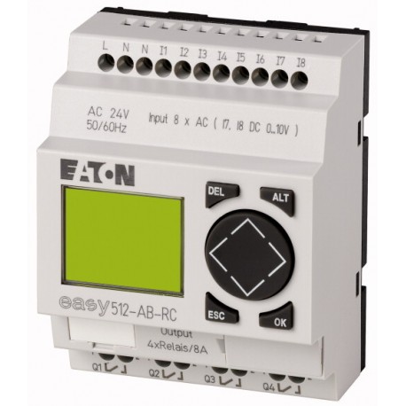 Eaton-moeller EASY512-AB-RC 0004519750 EATON ELECTRIC Control relay, 24VAC, 8DI(2AI), 4DO relays, display, time