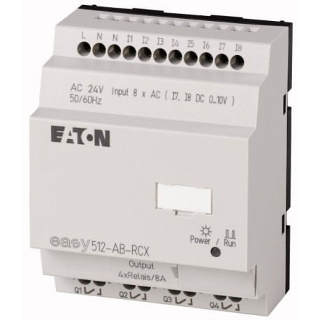 Eaton-moeller EASY512-AB-RCX 0004519751 EATON ELECTRIC Control relay, 24VAC, 8DI(2AI), 4DO relays, time