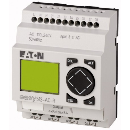 Eaton-moeller EASY512-AC-R 0004519752 EATON ELECTRIC Control relay, 100-240VAC, 8DI, 4DO relays, display