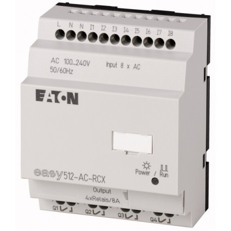 Eaton-moeller EASY512-AC-RCX 0004519754 EATON ELECTRIC Control relay, 100-240VAC, 8DI, 4DO relays, time