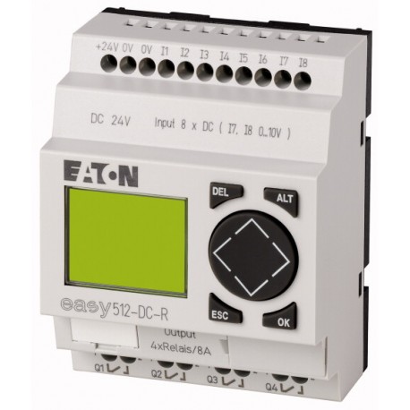Eaton-moeller EASY512-DC-R 0004519757 EATON ELECTRIC Control relay, 24 V DC, 8DI(2AI), 4DO relays, display