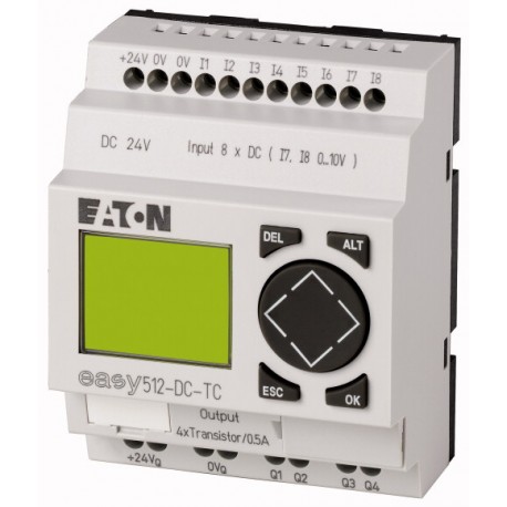 Eaton-moeller EASY512-DC-TC 0004519760 EATON ELECTRIC Control relay, 24 V DC, 8DI(2AI), 4DO-Trans, display, time