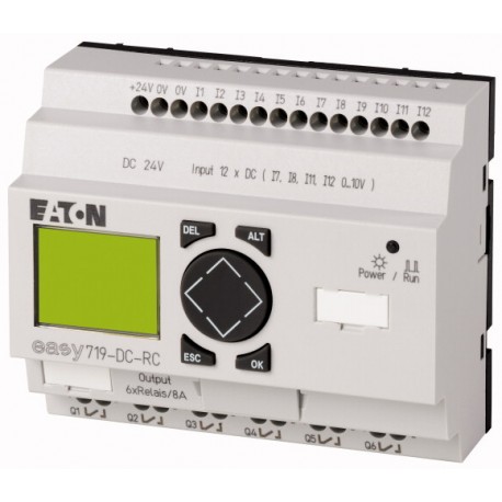 Eaton-moeller EASY719-DC-RC 0004519776 EATON ELECTRIC Control relay, 24 V DC, 12DI(4AI), 6DO relays, display, time,..