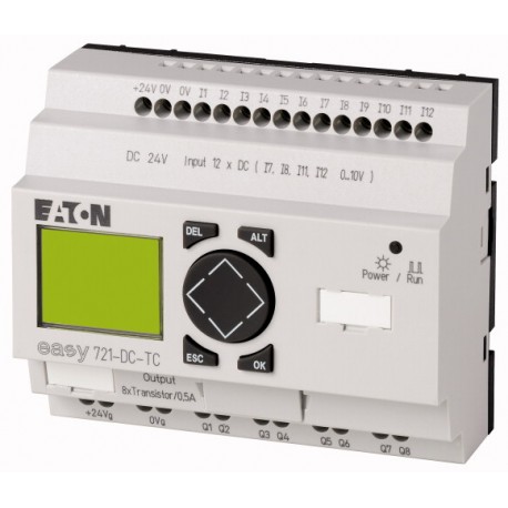 Eaton-moeller EASY721-DC-TC 0004519778 EATON ELECTRIC Control relay, 24 V DC, 12DI(4AI), 8DO-Trans, display, time, ..