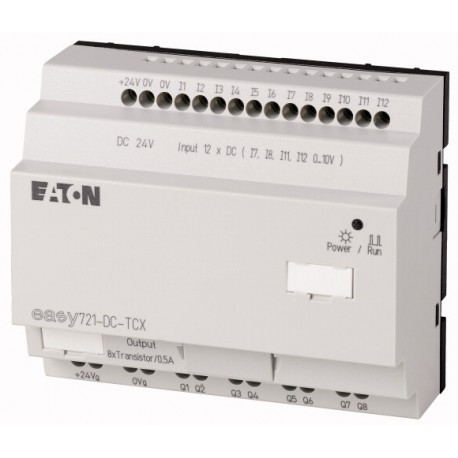 Eaton-moeller EASY721-DC-TCX 0004519779 EATON ELECTRIC Control relay, 24 V DC, 12DI(4AI), 8DO-Trans, time, expandab..
