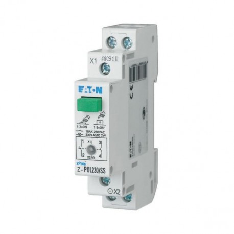 Eaton-moeller Z-PUL230/SS Y7-276297 EATON ELECTRIC Pushbutton with LED, 230AC/DC, 2N/O, 16A, orange, 1HP