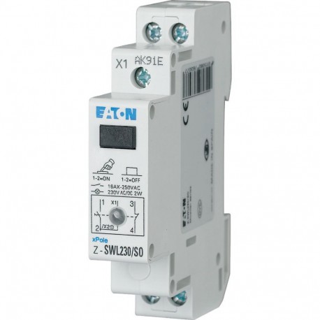 Eaton-moeller Z-SWL230/SO Y7-276307 EATON ELECTRIC Switch with LED, 230AC/DC, 1N/O+1N/C, 16A, orange, 1HP