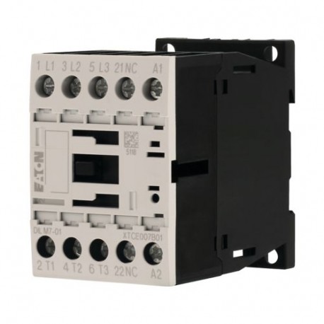 Eaton-moeller DILM7-01(208V60HZ) Y7-276579 EATON ELECTRIC Contactor, 3p+1N/C, 3kW/400V/AC3