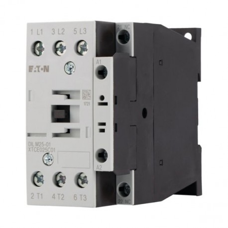 Eaton-moeller DILM25-01(TVC100) XTCE025C01E6 EATON ELECTRIC Contactor, 3p+1N/C, 11kW/400V/AC3