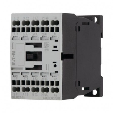 Eaton-moeller DILMC7-01(230V50/60HZ) XTCEC007B01G2 EATON ELECTRIC Contactor, 3p+1N/C, 3kW/400V/AC3