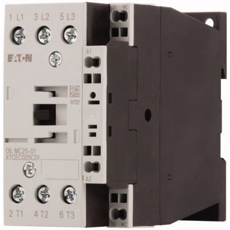 Eaton-moeller DILMC25-01(24V50HZ) XTCEC025C01U EATON ELECTRIC Contactor, 3p+1N/C, 11kW/400V/AC3