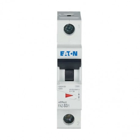 EATON - MOELLER FAZ-S3/1 FAZ-S3/1 278608 Y7-278608 EATON ELECTRIC Miniature circuit breaker (MCB), 3A, 1p, S-Char, AC