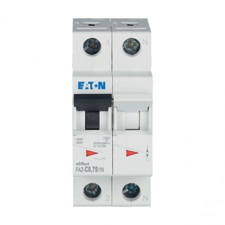 Eaton-moeller FAZ-C0,75/1N Y7-278658 EATON ELECTRIC Miniature circuit breaker (MCB), 0.75A, 1pole+N, type C charact..