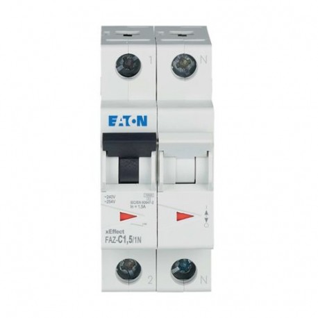 Eaton-moeller FAZ-C1,5/1N Y7-278660 EATON ELECTRIC Miniature circuit breaker (MCB), 1.5A, 1pole+N, type C character..