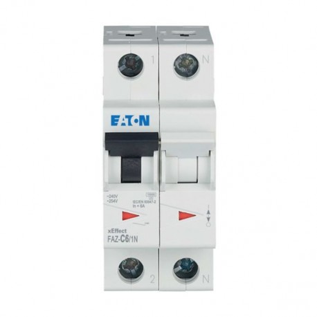 EATON - MOELLER FAZ-C6/1N FAZ-C6/1N 278668 Y7-278668 EATON ELECTRIC Over current switch, 6A, 1Np, C-Char, AC