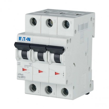 EATON - MOELLER FAZ-B1/3 FAZ-B1/3 278832 Y7-278832 EATON ELECTRIC Miniature circuit breaker (MCB), 1A, 3p, type B characteristic