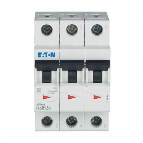 Eaton-moeller FAZ-B1,5/3 Y7-278833 EATON ELECTRIC Miniature circuit breaker (MCB), 1.5A, 3p, type B characteristic