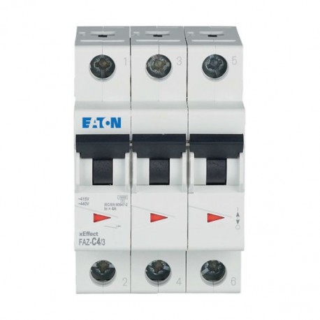 Eaton-moeller FAZ-C4/3 Y7-278865 EATON ELECTRIC Over current switch, 4A, 3p, C-Char, AC
