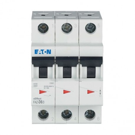 EATON - MOELLER FAZ-D6/3 FAZ-D6/3 278890 Y7-278890 EATON ELECTRIC Over current switch, 6A, 3p, D-Char, AC