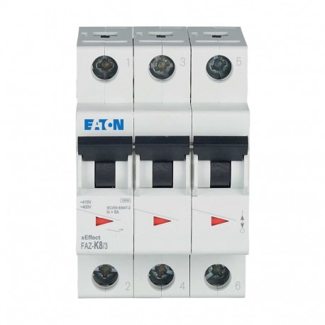 Eaton-moeller FAZ-K8/3 Y7-278908 EATON ELECTRIC Miniature circuit breaker (MCB), 8A, 3p, K-Char, AC