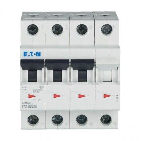 Eaton-moeller FAZ-B20/3N Y7-278950 EATON ELECTRIC Miniature circuit breaker (MCB), 20A, 3Np, B-Char, AC