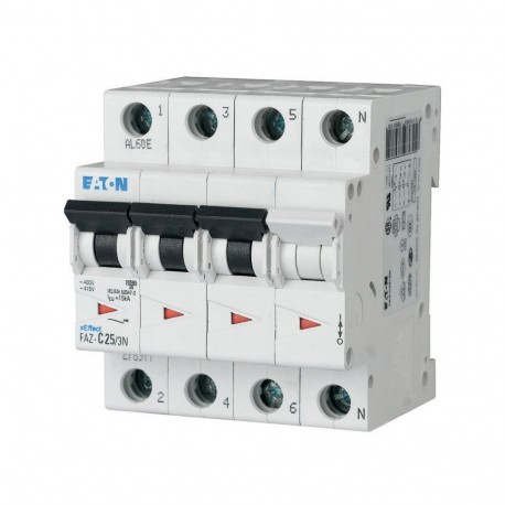 Eaton-moeller FAZ-C25/3N Y7-278977 EATON ELECTRIC Over current switch, 25A, 3Np, C-Char, AC