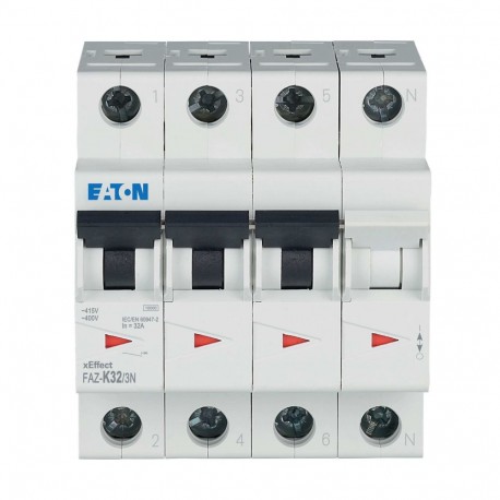 Eaton-moeller FAZ-K32/3N Y7-279016 EATON ELECTRIC Miniature circuit breaker (MCB), 32A, 3Np, K-Char, AC