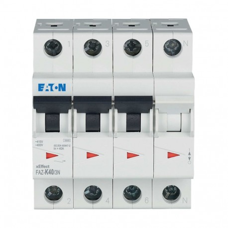 Eaton-moeller FAZ-K40/3N Y7-279017 EATON ELECTRIC Miniature circuit breaker (MCB), 40A, 3Np, K-Char, AC