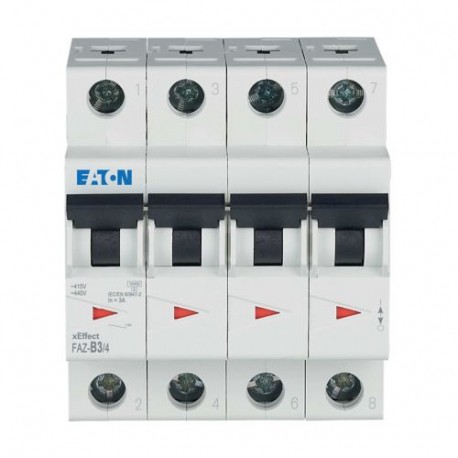 EATON - MOELLER FAZ-B3/4 FAZ-B3/4 279025 Y7-279025 EATON ELECTRIC Miniature circuit breaker (MCB), 3A, 4p, type B characteristic