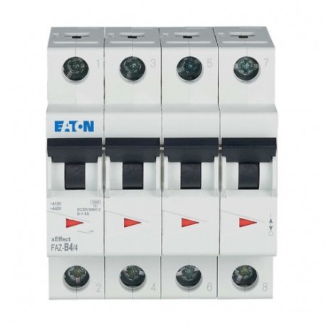 Eaton-moeller FAZ-B4/4 Y7-279027 EATON ELECTRIC Miniature circuit breaker (MCB), 4A, 4p, type B characteristic