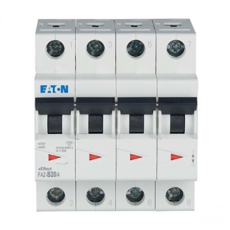 EATON - MOELLER FAZ-B20/4 FAZ-B20/4 279036 Y7-279036 EATON ELECTRIC Miniature circuit breaker (MCB), 20A, 4p, B-Char, AC