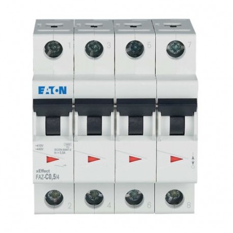 Eaton-moeller FAZ-C0,5/4 Y7-279044 EATON ELECTRIC Over current switch, 0,5A, 4p, C-Char, AC
